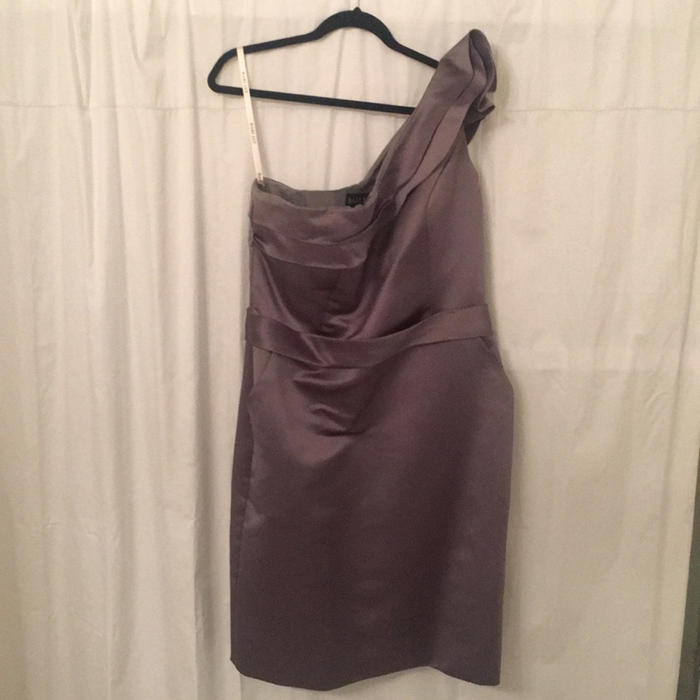 Bari jay gray one shoulder dress
